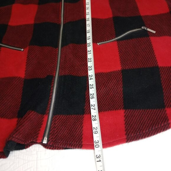 Le Moda Cape Coat Plaid Zipper Pockets & Ribbed Collar Womens Outerwear One Size - Picture 6 of 7